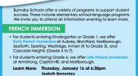 Burnaby Schools offers a variety of programs to support student success, including elementary language programs. For families interested in learning more about Early French Immersion (Kindergarten or Grade 1), Late […]